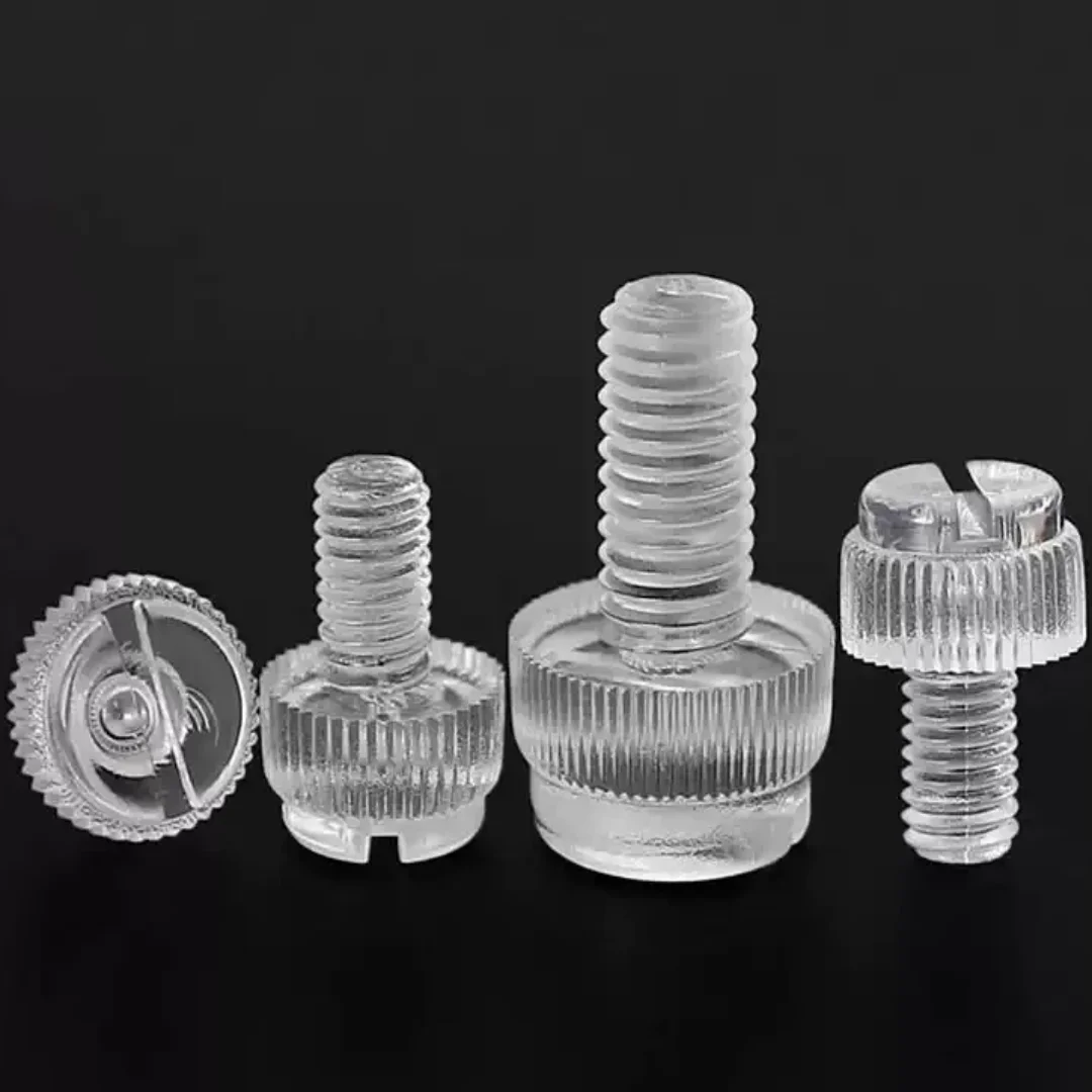 Acrylic Pc Transparent Knurled Thumb Slotted Screw M3 M4 M5 M6 M8 Hand Twist Screw Computer Hand Tighten Screws