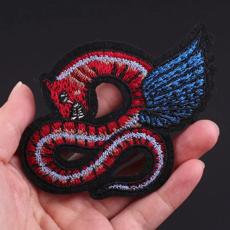 Cobra Kai Patches on Clothes Snake Flower Patch Punk Biker Embroidered Patches for Clothing Iron on Patches on Clothes Stripes