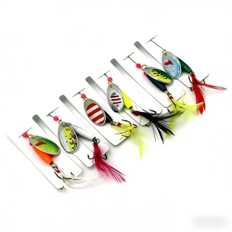 

Набор из 6 универсальных вращающихся блесен-приманок с пайетками 10 см, 7 г для пресноводной рыбалки на басса, микро-приманки, рыболовные аксессуары