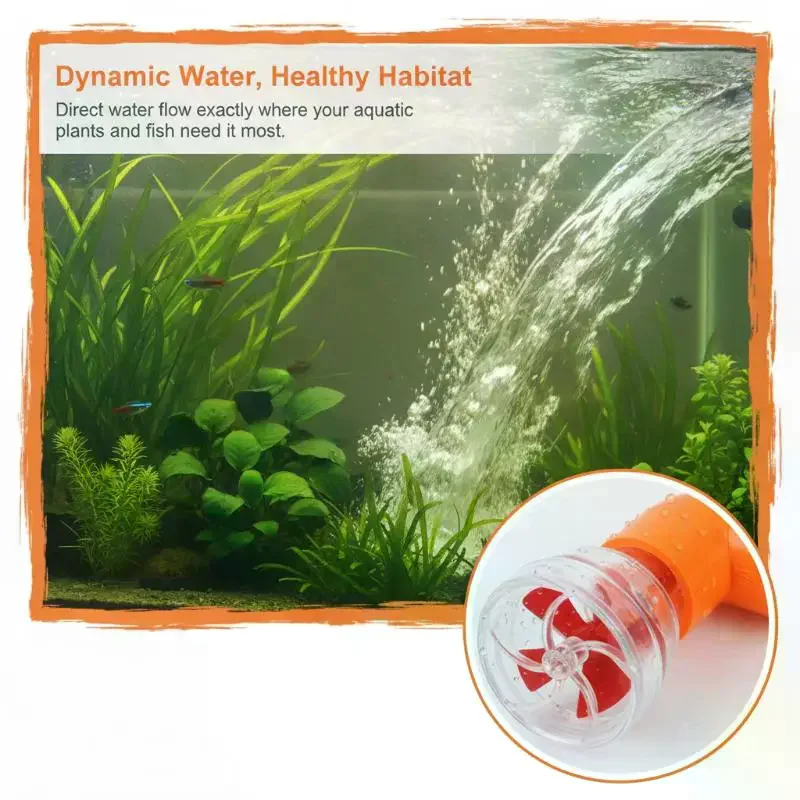 20mm Fish Tank Auto-Rotating 5-Blade Fan Kit Aquarium Wave Maker Rotary Pump Head Tool Fish Tank Outlet Fan Nozzle Filter