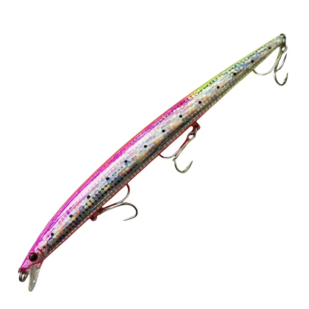 MUKUN Ultra Long Casting Slim Minnow Плавающая рыболовная приманка 210 мм 34 г 10-100 см Искусственные большие твердые приманки для морской воды