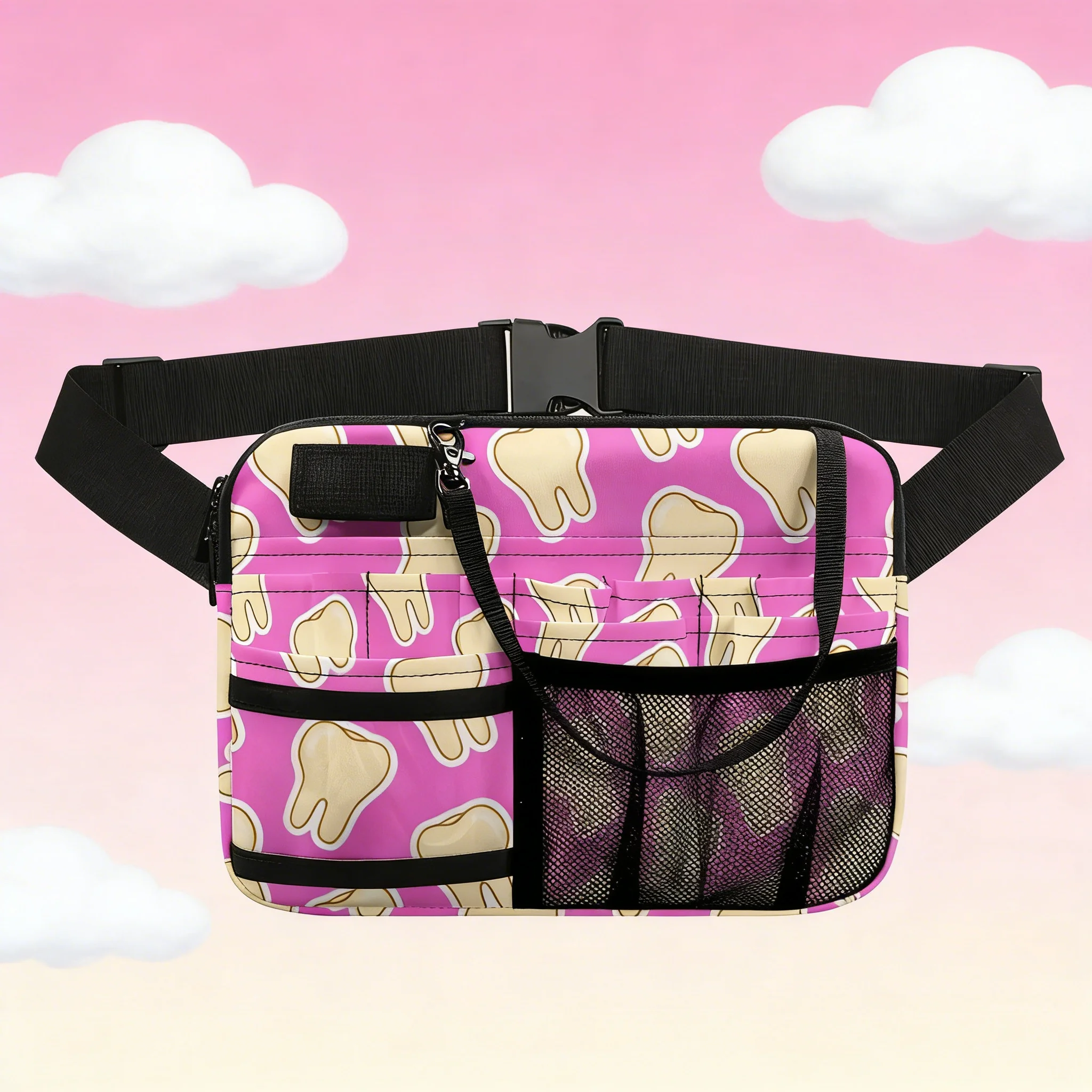 heavy-duty-nurse-fanny-pack-waterproof-medical-waist-bag-with-multiple-pockets