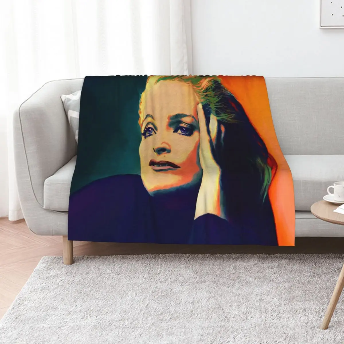 Gillian Anderson Poster in oil colors Throw Blanket Flannels Plaid Moving anime For Baby Luxury Thicken Blankets