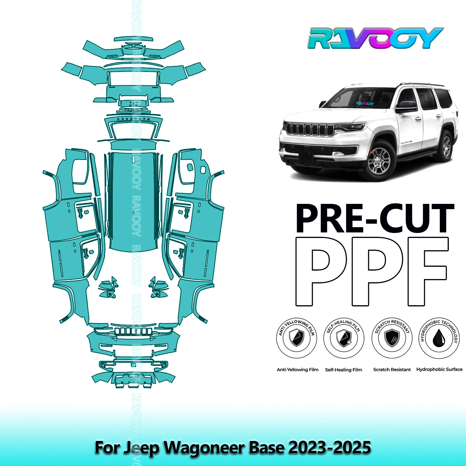 

8.5Mil Precut PPF Paint Protection Film Full Vehicle For Jeep Wagoneer Base 2023-2025