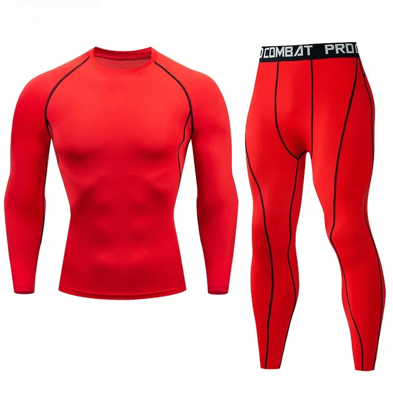 2pcs Men's Compression Sportswear Suit Elastic Training Yoga Sets Workout Joggi… - Image 6