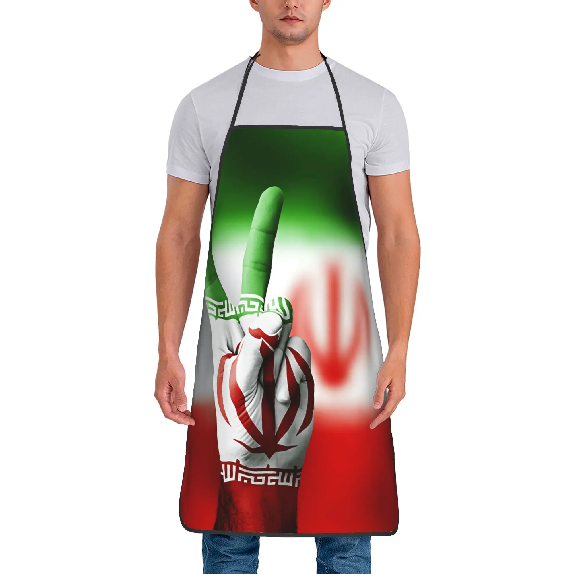 

Flag Of Iran Apron Work Adult Kitchen Accessories Fashion Household Aprons without Pocket