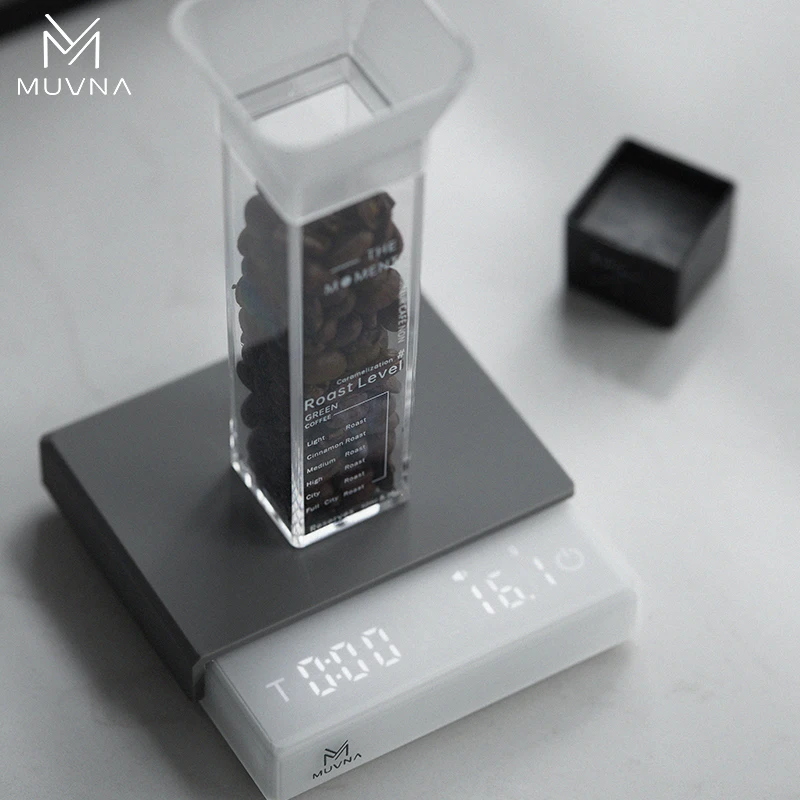 Muvna 0.1g High Precision Digital Mini Coffee Scale, 0.3g to 2kg Measuring Range Rechargeable Espresso Mini Scale