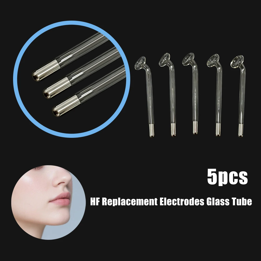 5pcs/set High Frequency Replacement Electrodes Glass Tube Facial Electrotherapy Wand Acne Spot Remover Skin Care Tool