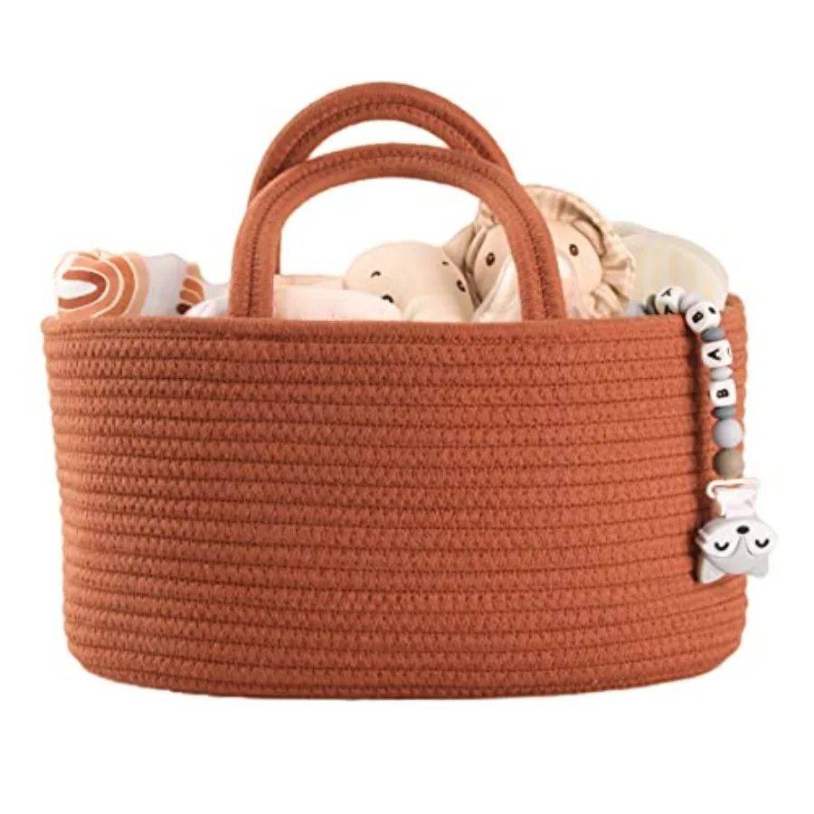 

Органайзер для детских подгузников из хлопкового каната для девочек и мальчиков, корзина для хранения в детской, портативная сумка-переноска для пеленального столика и автомобиля