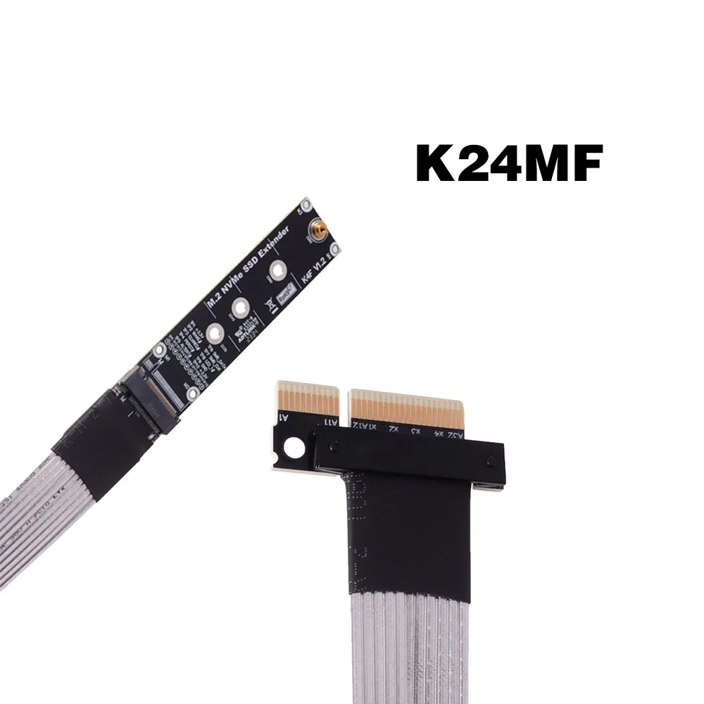 PCIe 4.0 X4 to M.2 NVMe Extension Cable 2280 Standard Size SSD Adapter Card Riser Full Speed 64Gbps Support for PCIe 4.0 X4