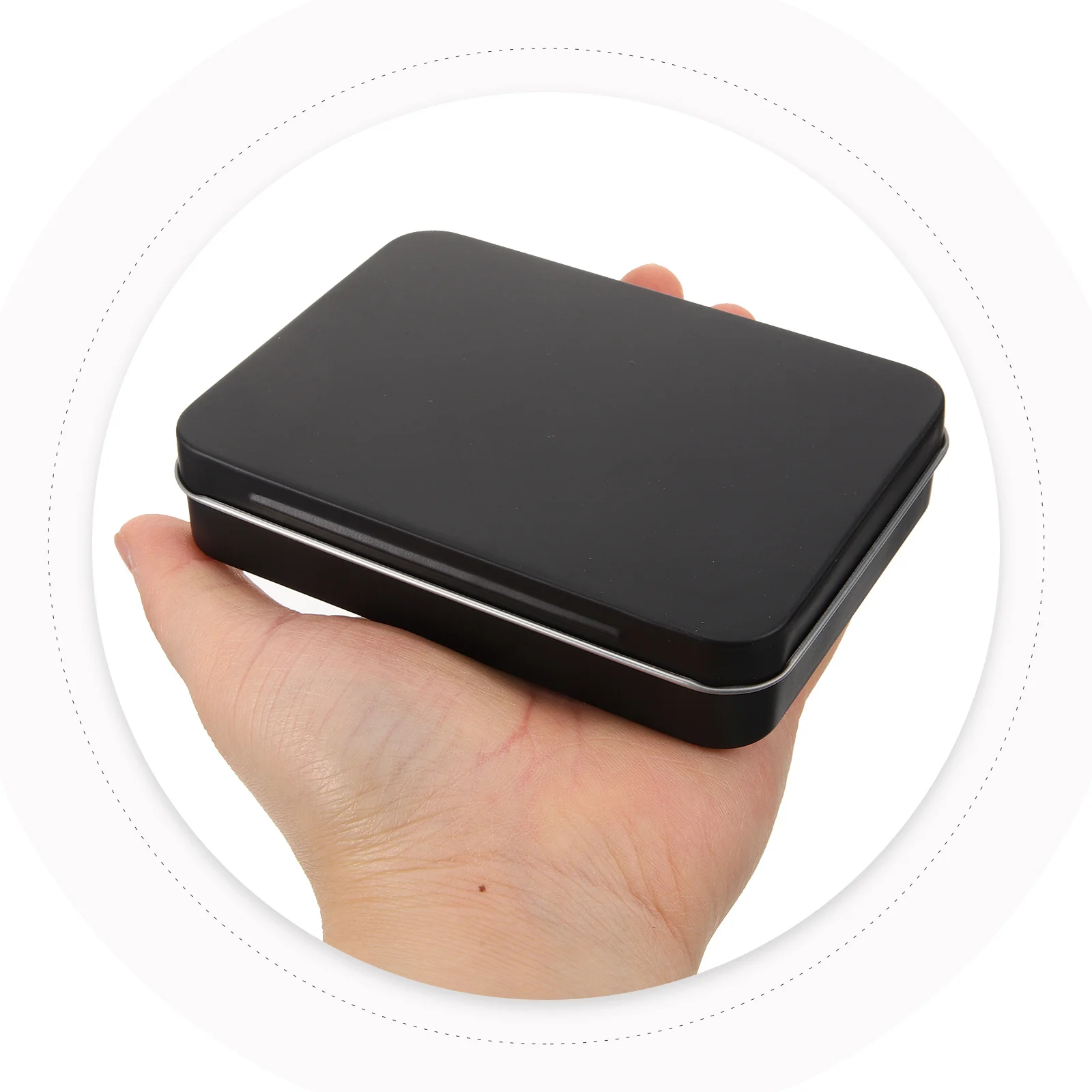 

Rectangular Tinplate Storage Box High Durability Metal Tin Canister Small Tinplate Container Hinged Lid Tin Box with Lid