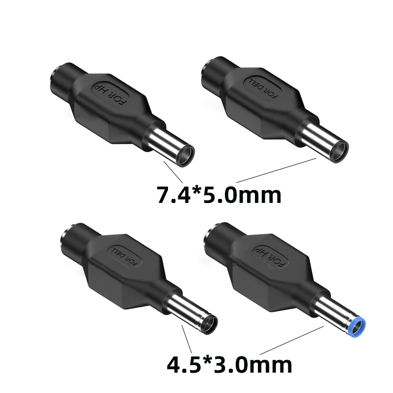 DC Power Adapter 7.4 x 5.0 4.5 x 3.0mm Male Plug to 5.5 x 2.1mm 2.5mm Female Jack Connector for Dell HP Laptop Charger Converter