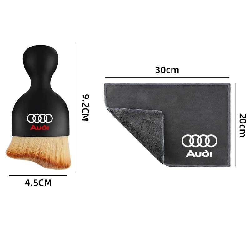 Car Towel Suede Double-sided Car Cleaning Cloth with Car Detail Cleaning brush for Audi A3 A5 A6 S3 S4 S5 S6 S7 S8 RS3 RS4 Q3