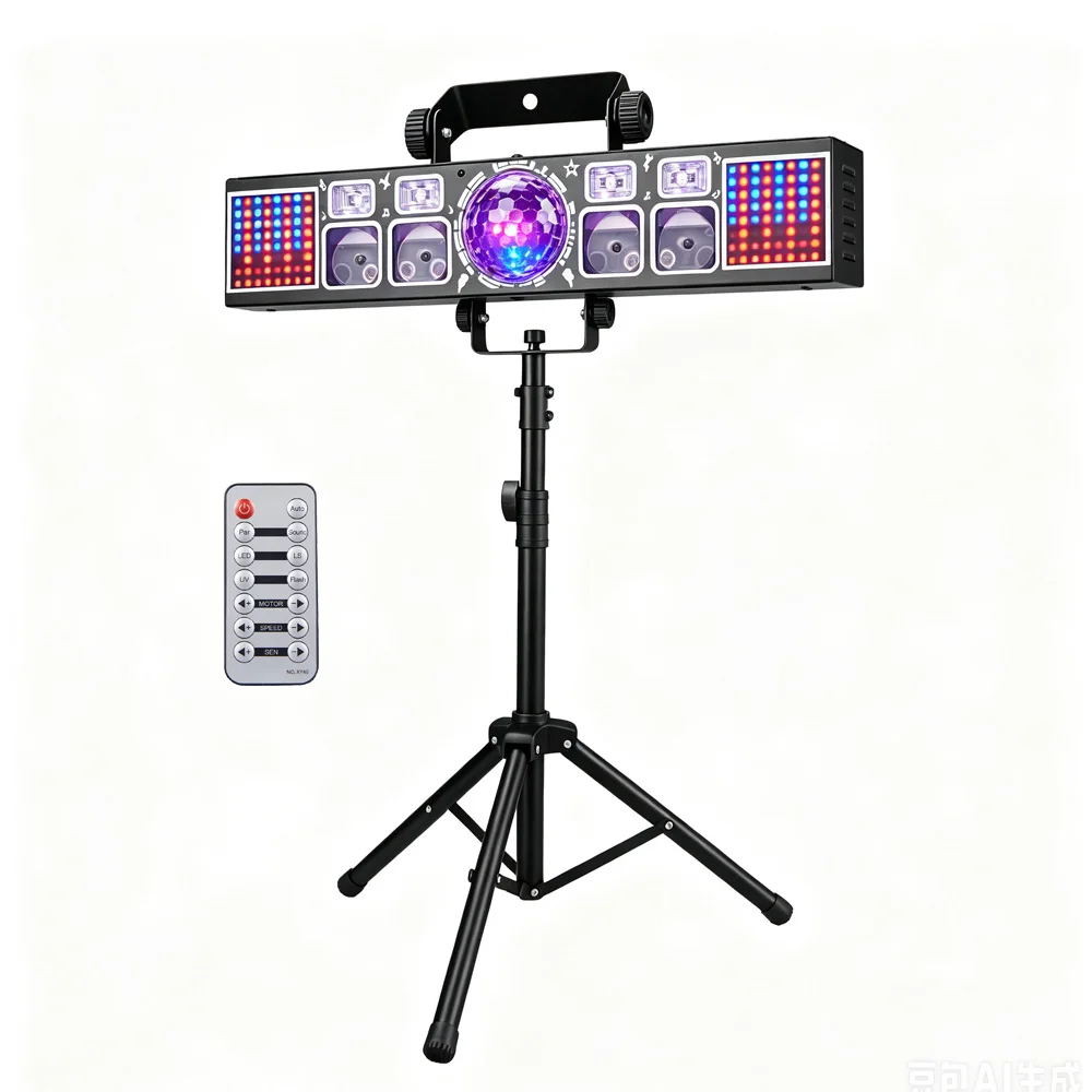 LED Effect Light Magical Ball Strobe UV RGB Laser 4in1 Effect Light With Stand Remote Control For Home Party Night Dance Dj Disc