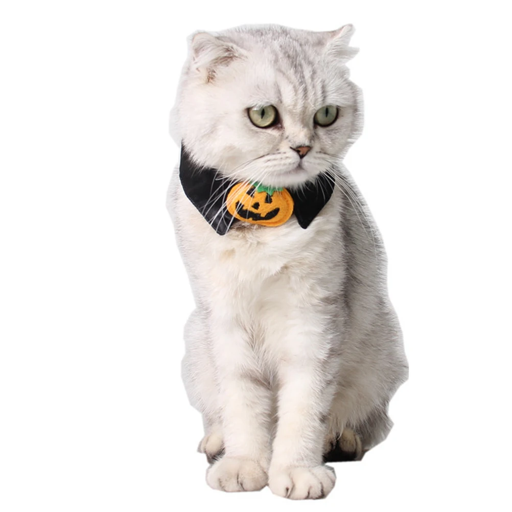 

Pumpkin Bow Tie Collars 26-30cm Adjustable for Cats Pet Accessories Spooky Outfits Supplies Cat Tie