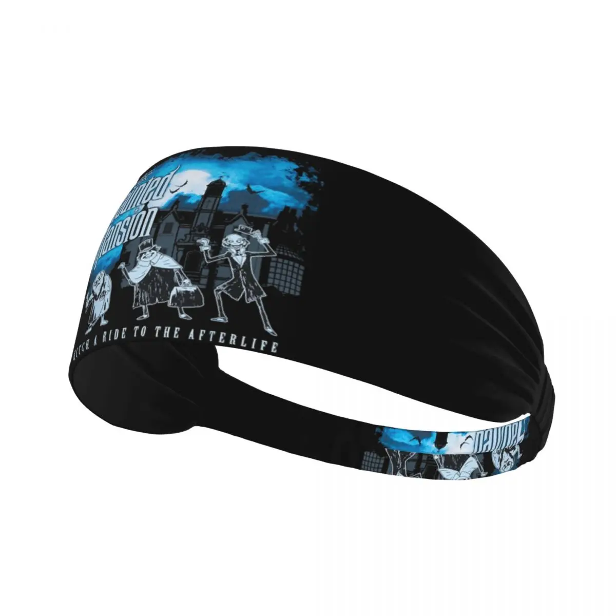 Custom Halloween Haunted Mansion Skull Film Sports Sweatband for Workout Absorbent Headband Men Women