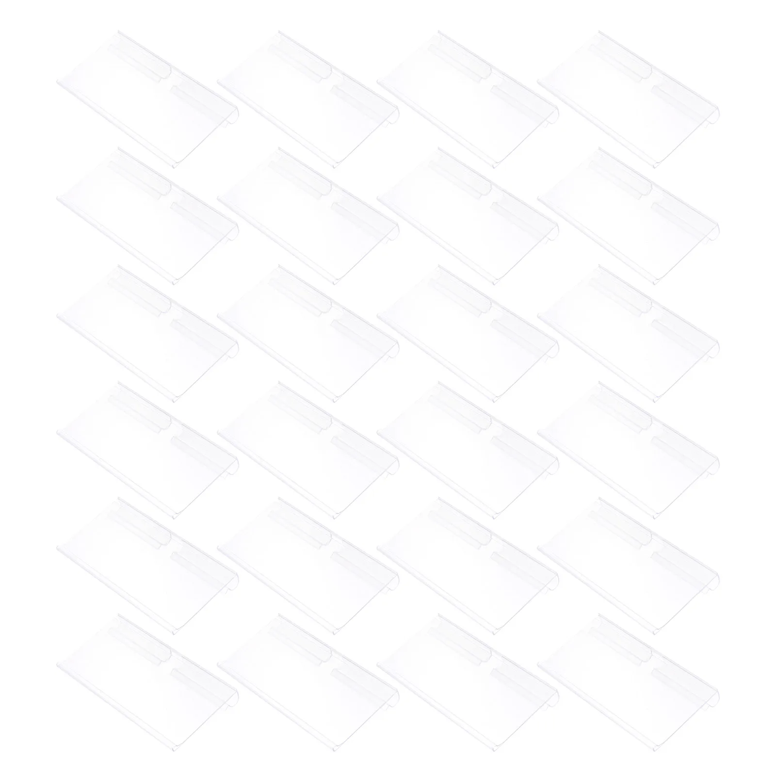 

100 Pcs Double Wire Hooks PVC Label Holders for Storage Bins Supermarket Shop Price Tag Display Shelf Clips Wire Rack Labels