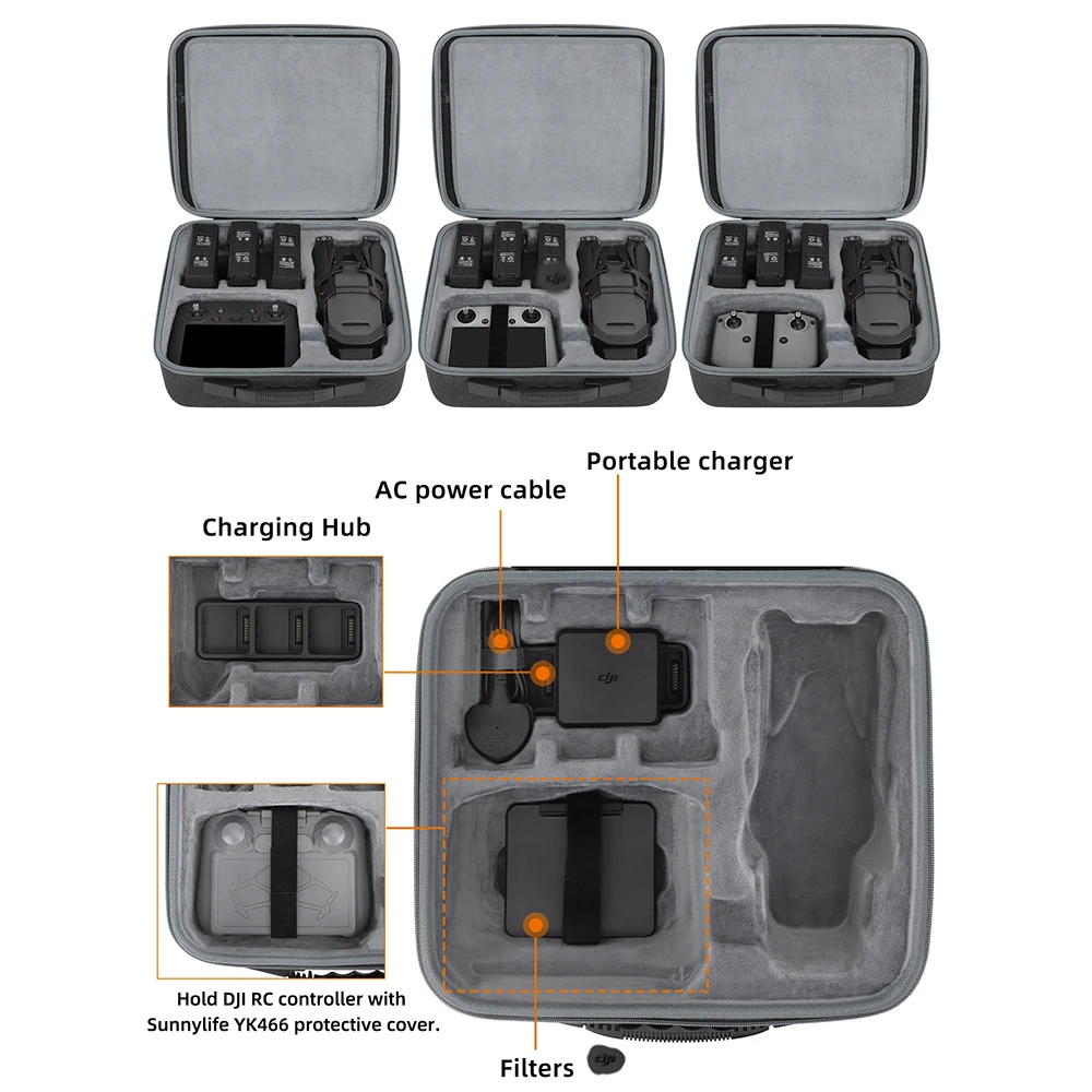 For DJI Mavic 3 Pro Case DJI RC /RC-N1/RC PRO Remote Control Bag For DJI Mavic 3 Pro Multi-function Pack