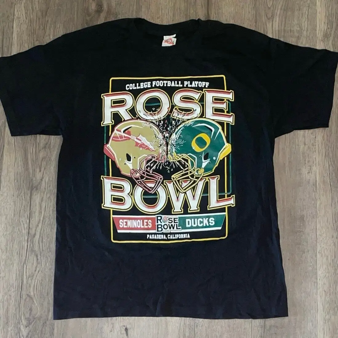 2013 Rose Bowl Large College Football Graphic Tee T Shirt Black Seminoles Ducks