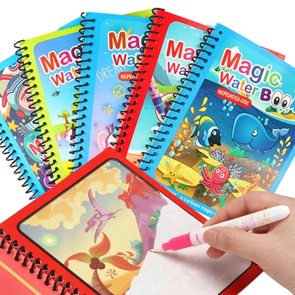 Novas crianças livros de desenho de água mágica livros para colorir pintura brinquedos para crianças aniversário natal presente de ano novo para meninos e meninas novo