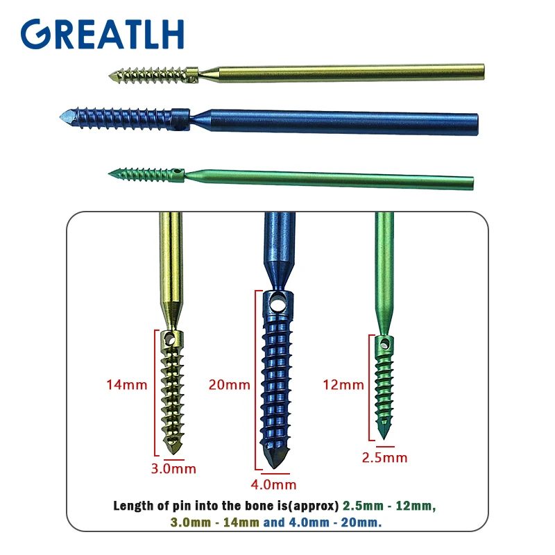 Titanium Threaded Suture Anchor Artificial Ligament Hollow Tube 60cm Veterinary Orthopedic Instrument pet