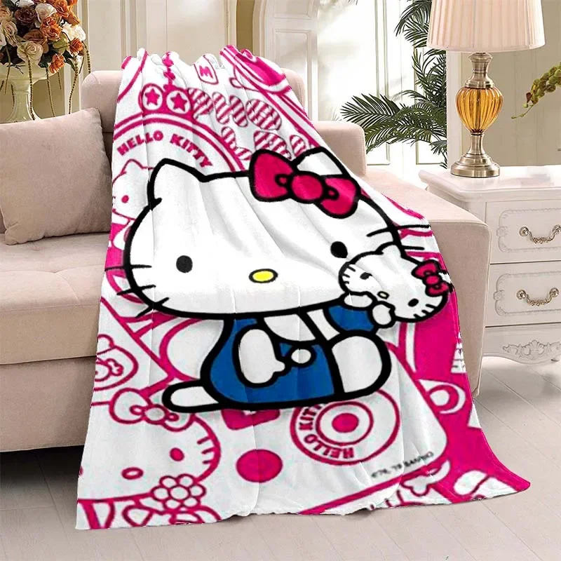 Hello Kitty Cartoon Blanket Kawaii Flavored Blanket Soft, Comfortable Warm Blanket Girl Gift