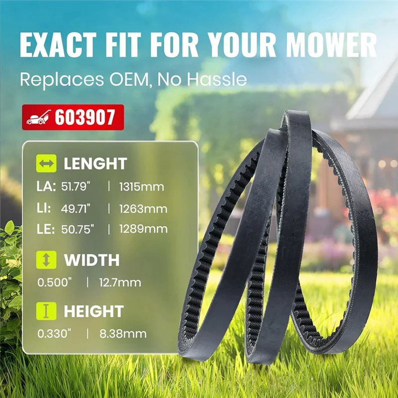 A76K Hustler For Raptor SD, Limited, SDX Drive Belts- 607400& 603907 Kevlar Reinforced Pump Belt