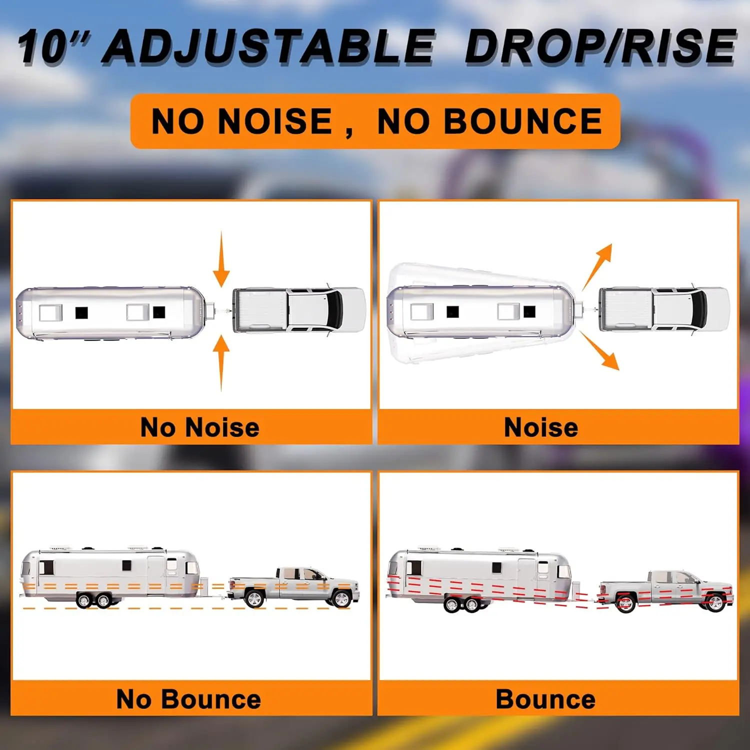 Engate receptor de 2,5 polegadas, bola dupla (2'', 2-5/16'', cabe em engate receptor de 2,5, engate suspenso de 10 polegadas, engate GTW de 18,500 LBS
