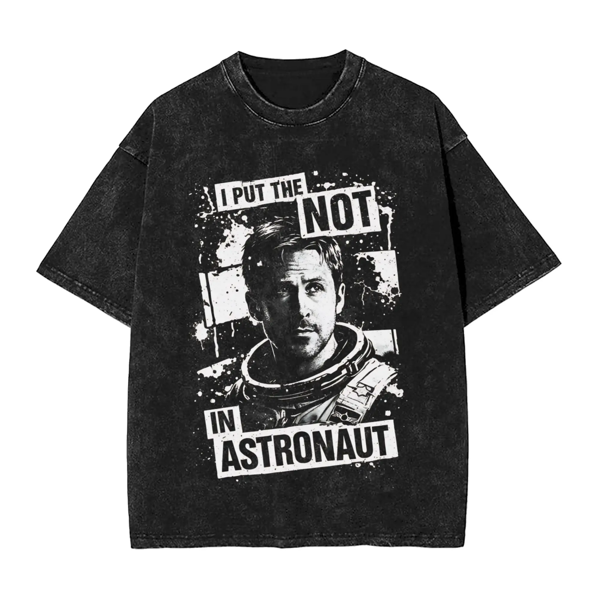 I Put The Not In Astronaut Ryland Grace Project Hail Mary Washed T-Shirt Men Classic Casual T Shirts Summer O Neck Fashion Tees