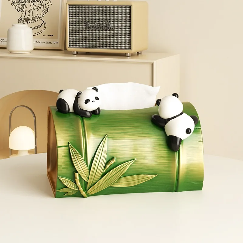 

Коробка для салфеток с пандой для гостиной, роскошные салфетки, украшение для рабочего стола, бумажная коробка для хранения, украшение для дома