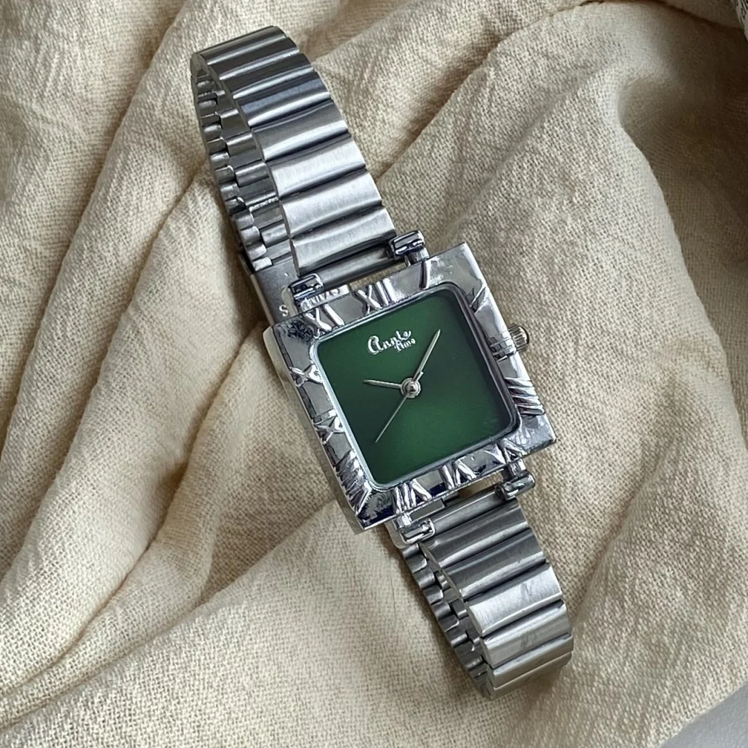 Gold Silver Square Women Watch Adjustable Stainless Steel Strap Quartz Wristwatch Simple Student Watches Relojes Para Mujer