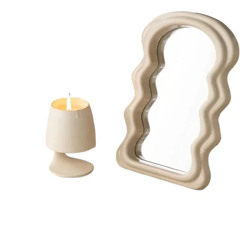 

Luxury Bathroom Mirror Aesthetic Living Room Irregular Garden Small Table Bathroom Garden Mirror Hotel Spiegels Home Decoration