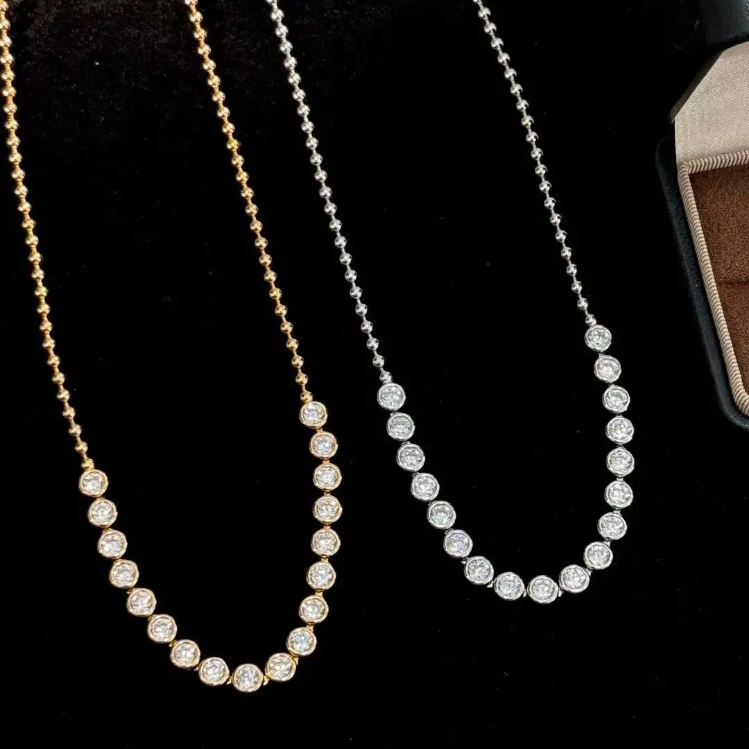 

100% стерлингового серебра 925 пробы, круглые бусины с цирконием AAA, кулон, ожерелья для женщин, ювелирные изделия