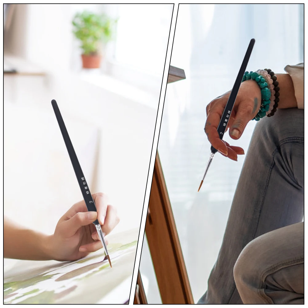 7 Pcs Nail Art Line Pen Oil Paint Brushes Small Detail Model Painting Mini Watercolour