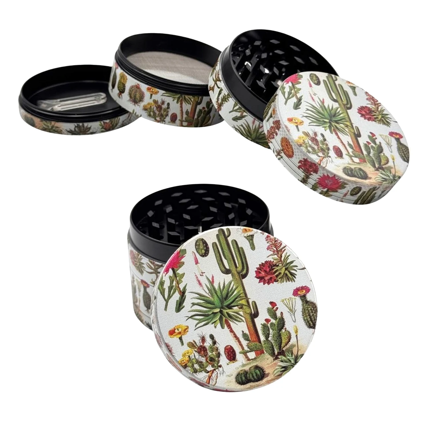 50mm/2inch Vintage Cactus Metal Custom Tobacco Grinder Smoking Accessories