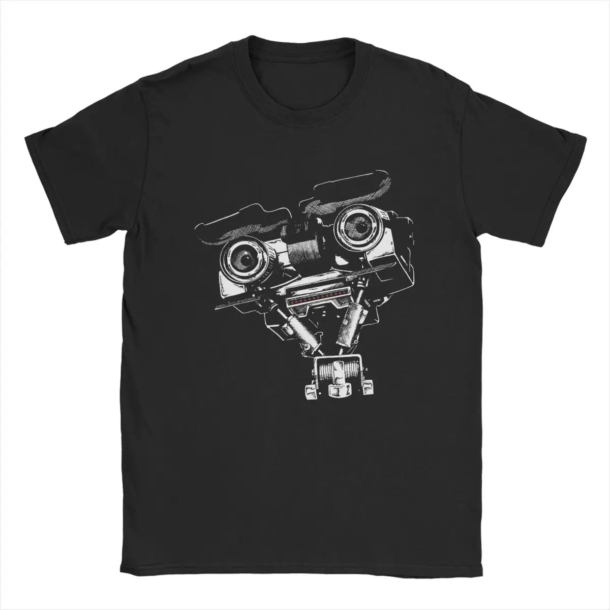 Input Johnny Five Short Circuit T-Shirt for Men Awesome Cotton Tee Shirt Crew Neck Short Sleeve T Shirts Gift Idea Clothing