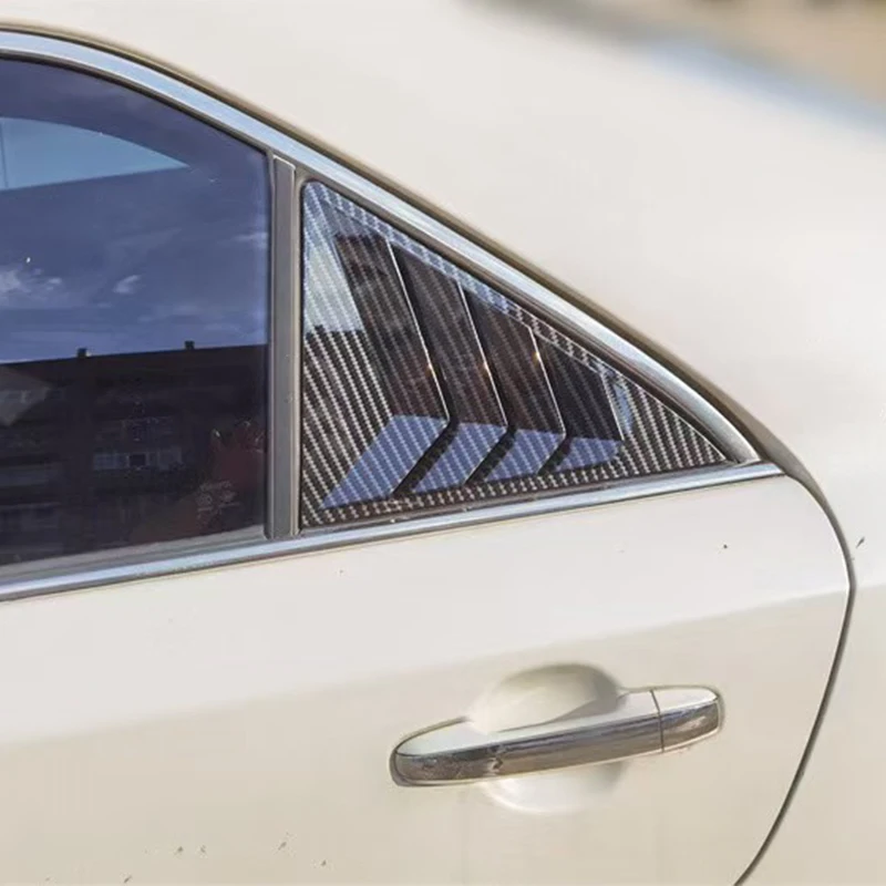 triangular window decorative sticker guide plate ABS 1 pair carbon fiber pattern for Toyota Camry XV50 2011-2018