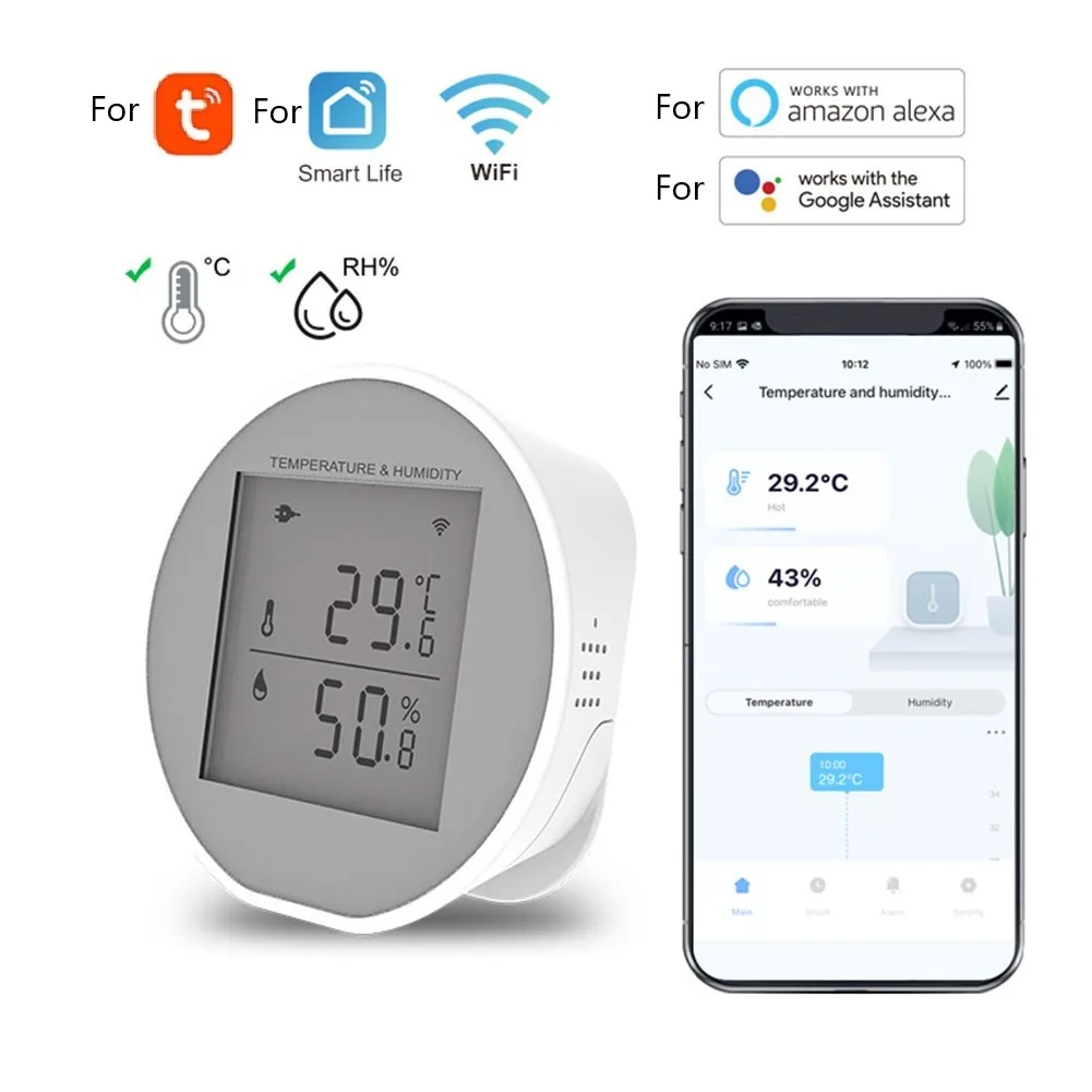 WiFi Thermometer High/Low Temperature Remote Monitor Wireless Thermometer Hygrometer Indoor Temperature Humidity