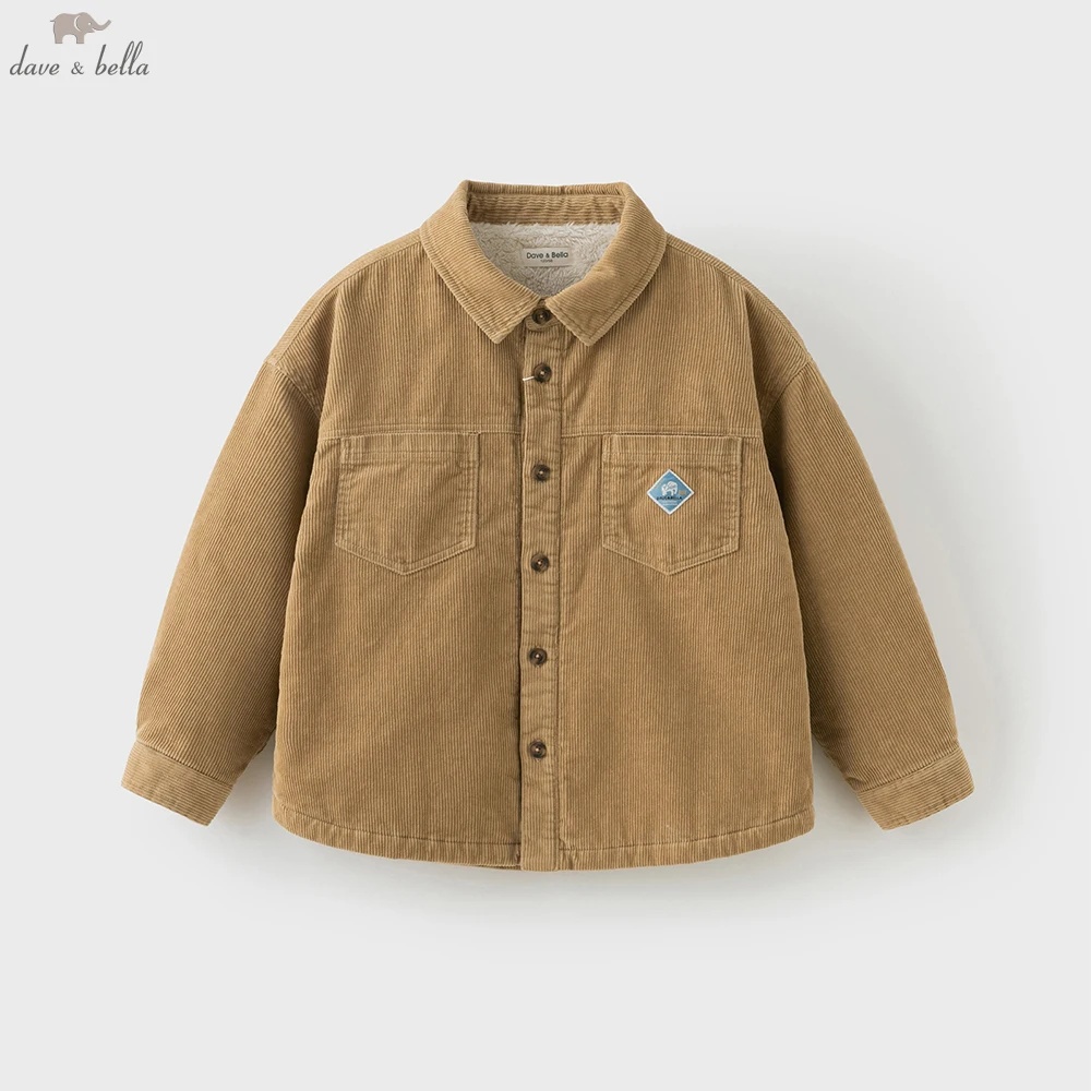 

Dave Bella Children's Autumn Winter Warm Thicken Shirt Boys Casual Outdoor Long Sleeve Fleece-lined Blouse Tops DK4254857