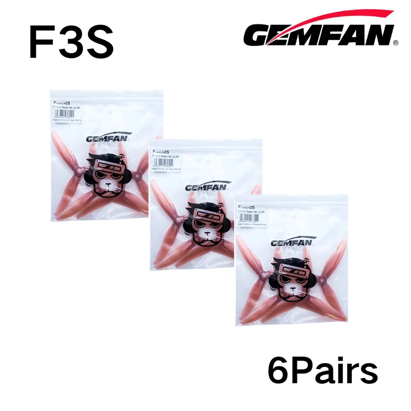 Freestyle 3S (5,1x3x3) Freestyle 4S (5,1x3,6x3) 3-bladige propellers Gemfan F3S F4S PC Props Racing FPV Mulitoror Drones 6 paar/12P
