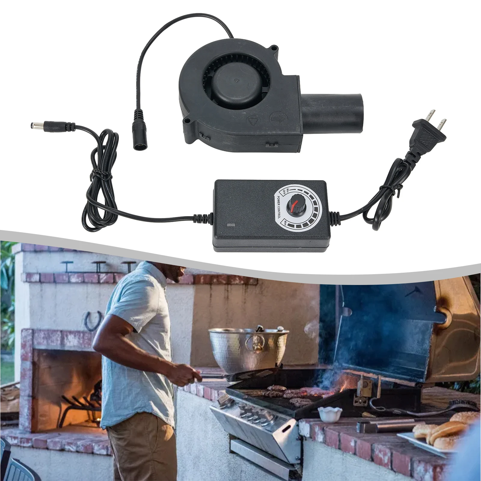 1pc BBQ Fan Adjustable Blower Fan For BBQ Heater Blower Air Blower Cooking Speed Controller Outdoor Portable Machine