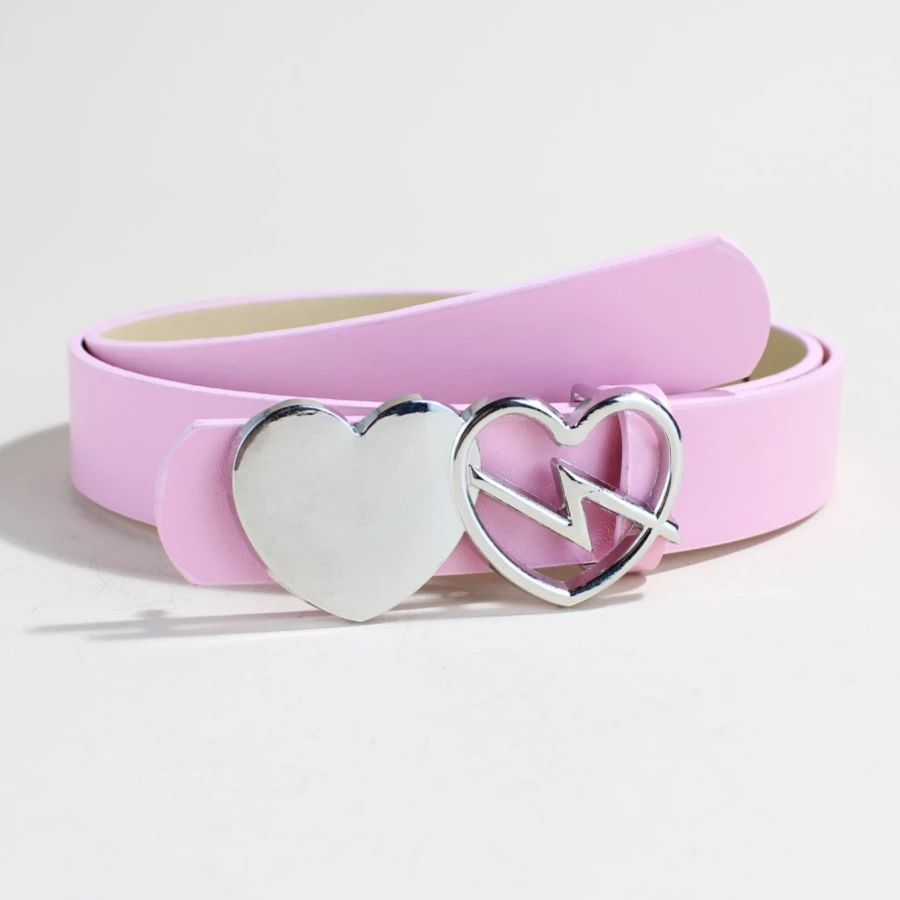 High-end sweet ladies belt 2024 ins style stylish casual heart belt with decorative love buckle belt