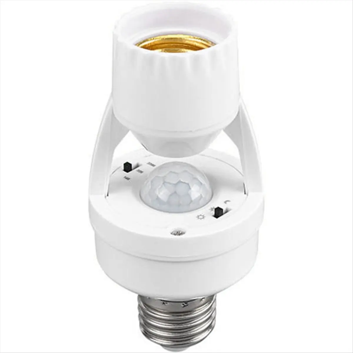 【~ Novo FDDT】Suporte para lâmpada LED E27 com sensor de movimento PIR, 110-240V, base de lâmpada ajustável com sensor infravermelho inteligente.