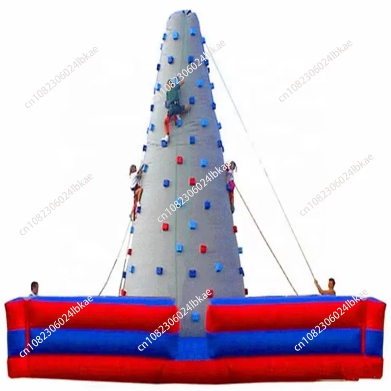 Inflatable climbing wall with slide for kids and adults