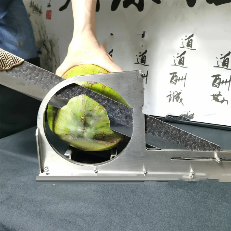 Commercial Manual Fresh Coconut Cutting Knife DRB-ZY3 Portable Green Coconut Guillotine Stainless Steel Peeling Cutting Tool