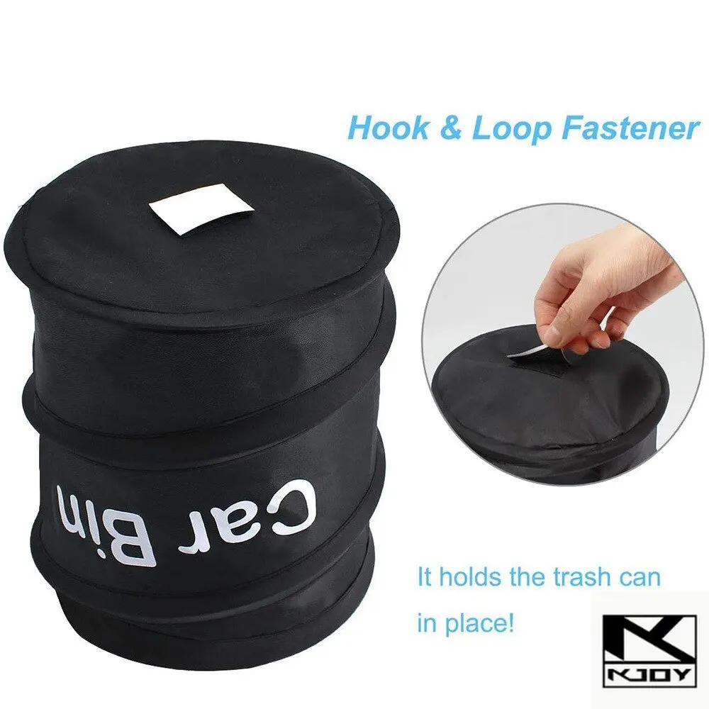 kkjoy Auto Interior Portable Trash Can Foldable Pop Up Waterproof Waste Basket Car Accessories used for multiple vehicles