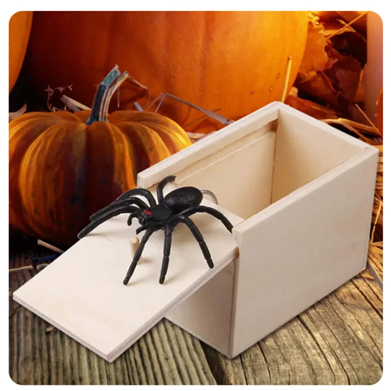 Halloween Prank Props Office Pranks Small Insect Boxes Spider Boxes Terrifying Wooden Boxes Scene Layout Small Wooden Box