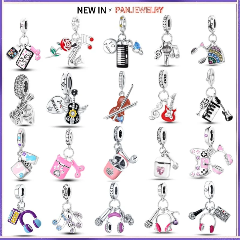 

925 silver earphone pendant suitable for original bracelet necklace series beads women's pendant beads Diy jewelry