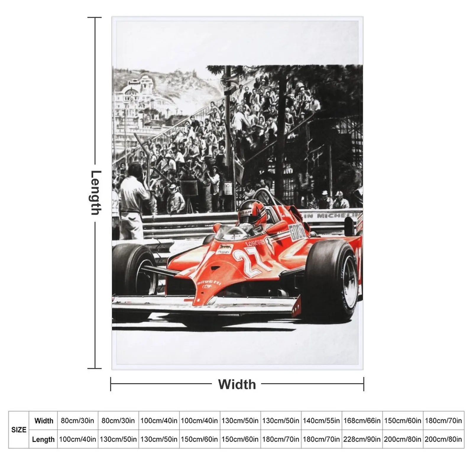 Villeneuve, Monaco GP, 1981. LF2 Throw Blanket couch cozy soft plush fuzzy picnic outdoor blanket
