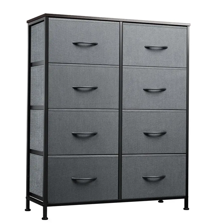 

Fabric Dresser for Bedroom, Tall Dresser with 8 Drawers, Storage Tower with Fabric Bins, Double Dressers, Chest of Drawers for C